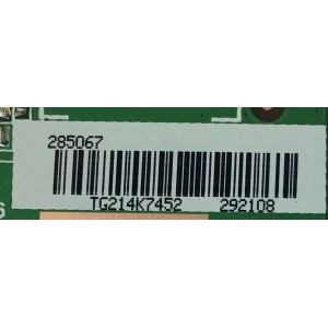 T-CON PARA TV TOSHIBA / NUMERO DE PARTE 285067 / RSAG7.820.10595/ROH / 292108 / CQC12134069483 / PANEL HD500Y1U51-T0L2K2\GM\CKD3A\ROH / DISPLAY T500QVN03.7 / MODELO 50C350KU 50C350U